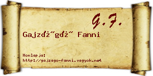 Gajzágó Fanni névjegykártya